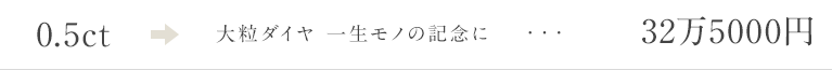 0.5ct 大粒ダイヤ 一生モノの記念に 27万円