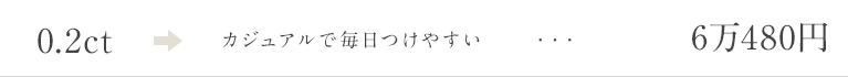 0.2ct カジュアルで毎日つけやすい 6万480円