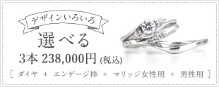 デザインいろいろ 選べる3本18万円（税抜）