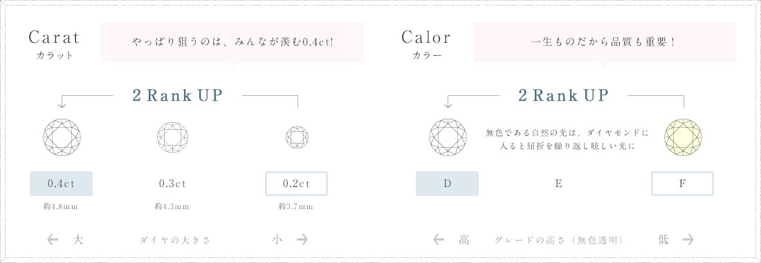 カラット・カラーの解説図