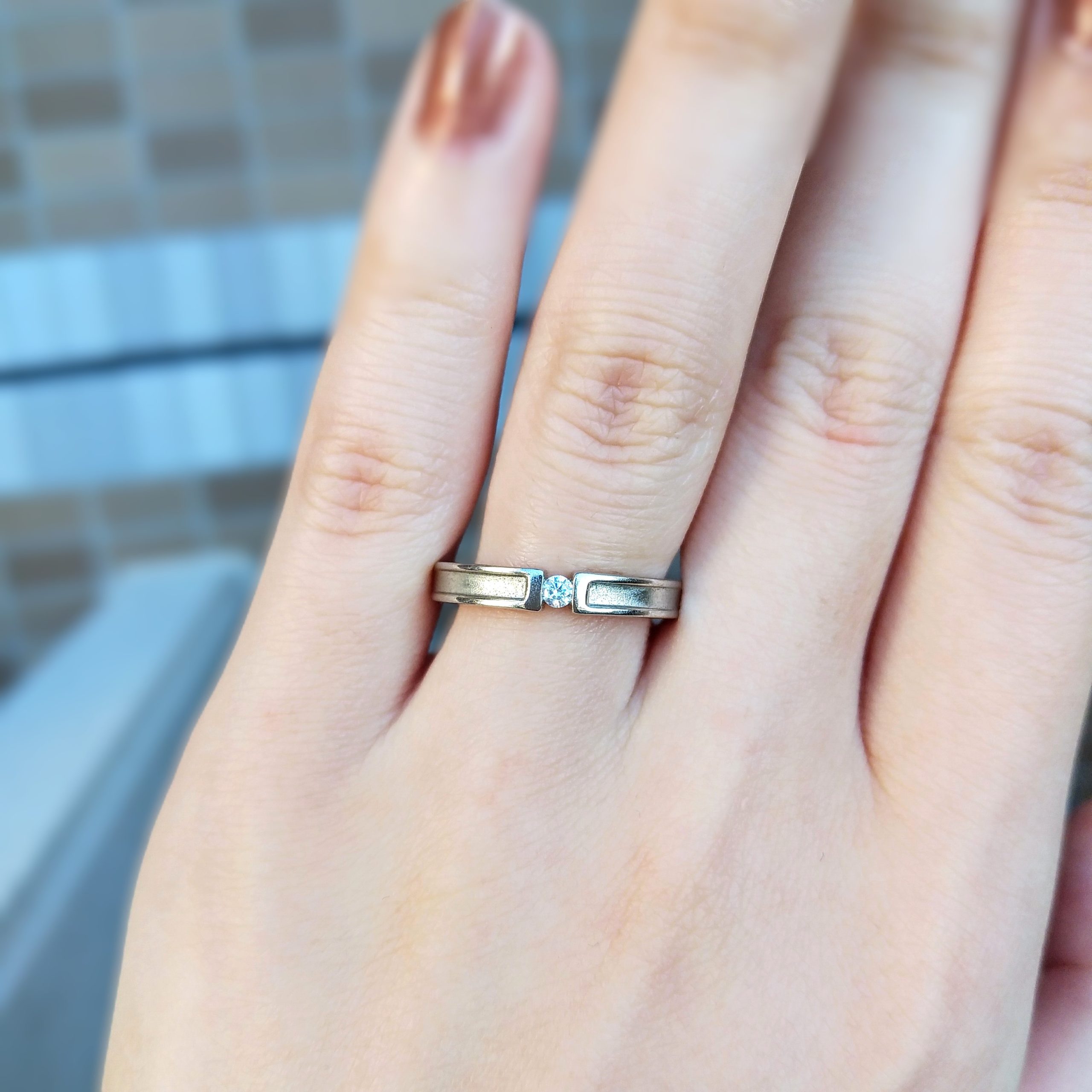 幅広の結婚指輪の試着