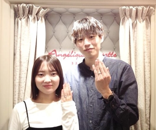 銀座店でご結婚指輪をご成約いただいたお客様