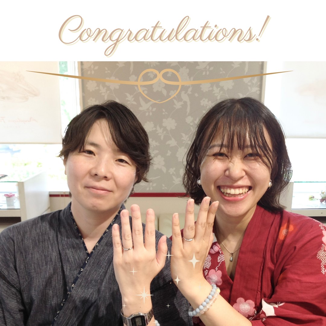 高崎店で結婚指輪を購入いただいたカップル様