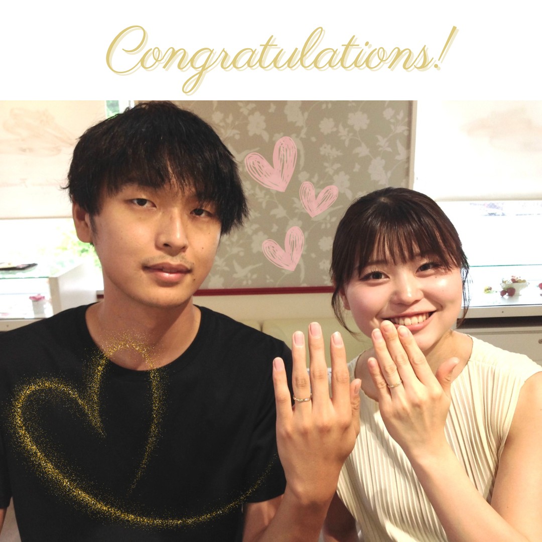 高崎店で結婚指輪をご成約いただいたカップル様