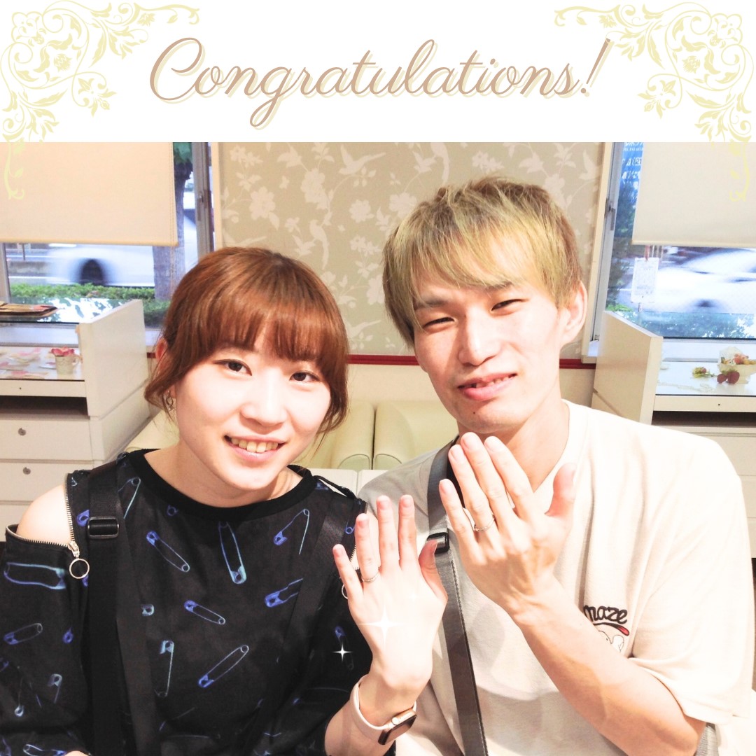 高崎店で結婚指輪を購入いただいたカップル様