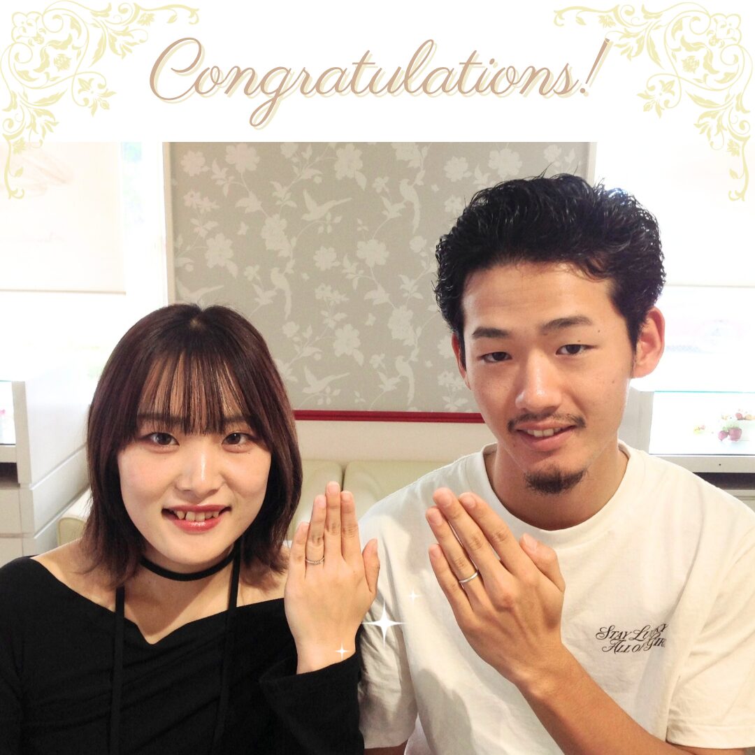 高崎店で結婚指輪をご成約いただいたカップル様