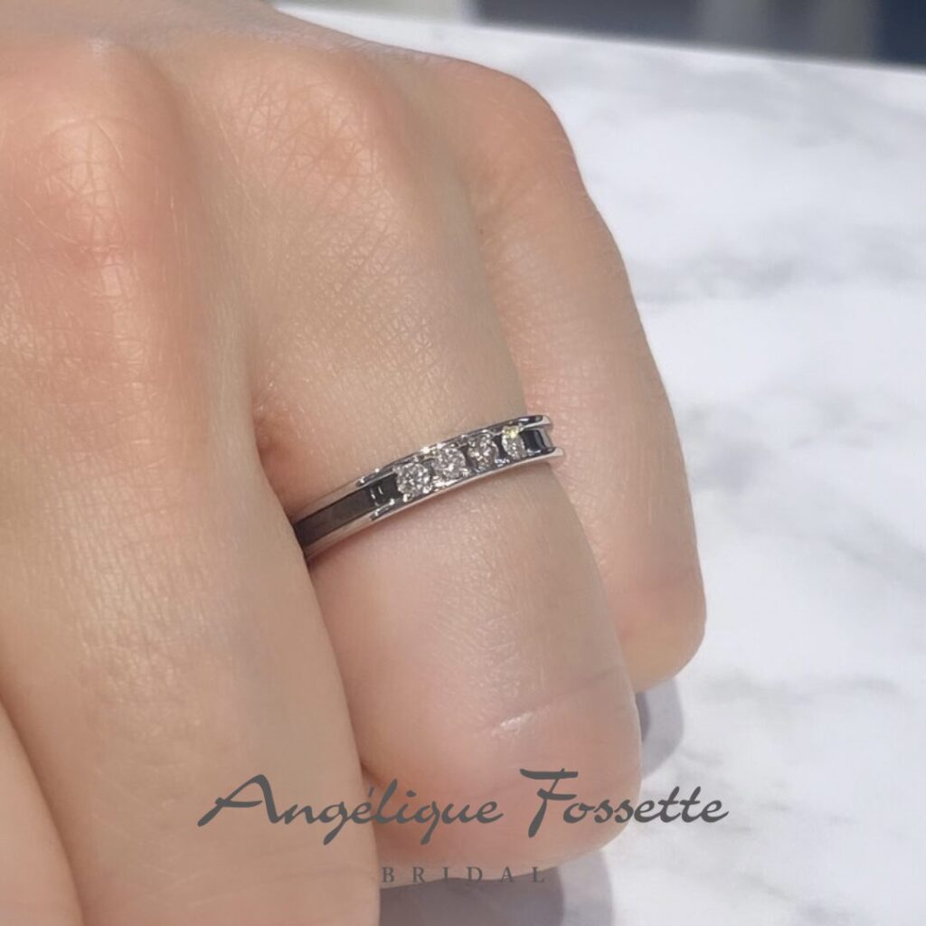 お客様のブラックメッキを施した結婚指輪