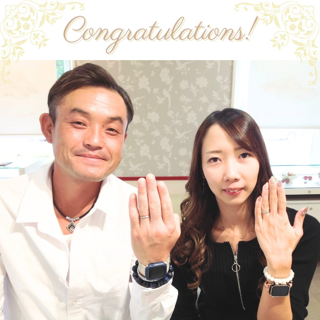 高崎店でブライダルリングを成約いただいたカップル様