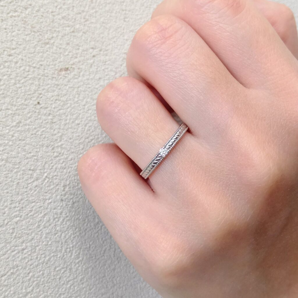 写真映えする結婚指輪試着
